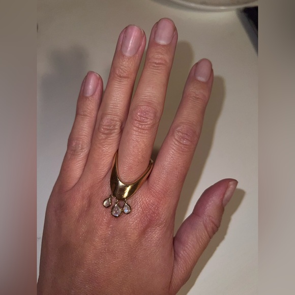 La Fontana Benedicto Ring | Gold-Plated Labradorite | EU 54 / US 7 | Free People - Picture 5 of 6